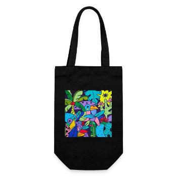 The Pop Art toucan - Gift Bag for Bottles - black - Front