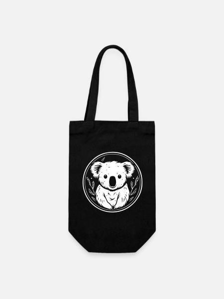 Koala - Geschenkbeutel für Flaschen - Schwarz