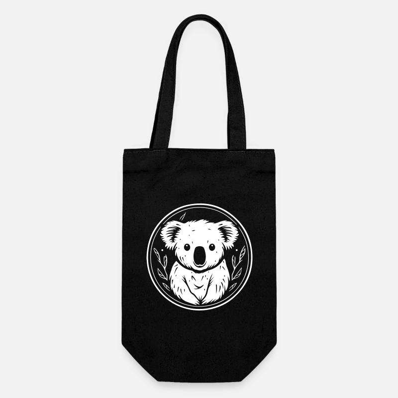 Koala - Geschenkbeutel für Flaschen - Schwarz