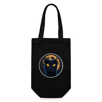 schwarze Katze Halloween - Geschenkbeutel für Flaschen - Schwarz - Vorne