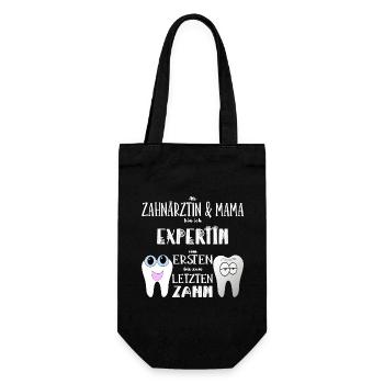 Zahnärztin Mama Zahnmedizinerin Mutter Geschenk - Geschenkbeutel für Flaschen - Schwarz - Vorne