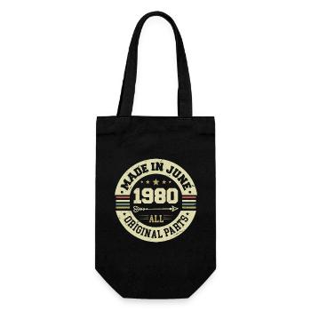 Juni 1980 Geburtstagsgeschenk Juni 1980 Juni 1980 - Geschenkbeutel für Flaschen - Schwarz - Vorne