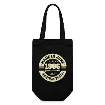 June 1986 Birthday Present June 1986 June 1986 - Gift Bag for Bottles - black - Front
