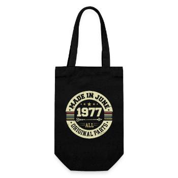 Juni 1977 Geburtstagsgeschenk Juni 1977 Juni 1977 - Geschenkbeutel für Flaschen - Schwarz - Vorne