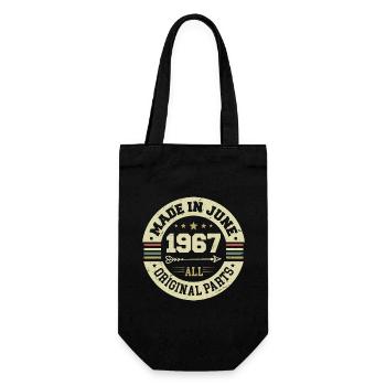 Juni 1967 Geburtstagsgeschenk Juni 1967 Juni 1967 - Geschenkbeutel für Flaschen - Schwarz - Vorne