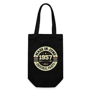 Juni 1957 Geburtstagsgeschenk Juni 1957 Juni 1957 - Geschenkbeutel für Flaschen - Schwarz - Vorne