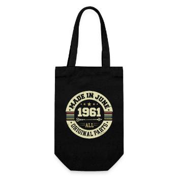June 1961 Birthday Present June 1961 June 1961 - Gift Bag for Bottles - black - Front
