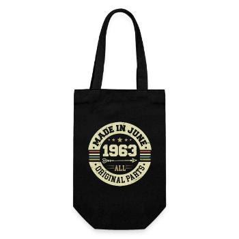 Juni 1963 Geburtstagsgeschenk Juni 1963 Juni 1963 - Geschenkbeutel für Flaschen - Schwarz - Vorne