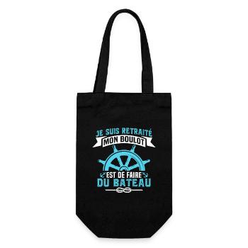 Je suis retraité mon boulot est de faire du bateau - Sac à bouteille - noir - Devant