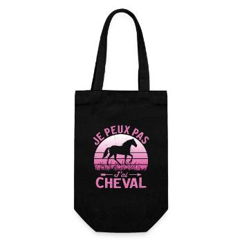 je peux pas j'ai cheval cadeau cheval cavalier - Sac à bouteille - noir - Devant