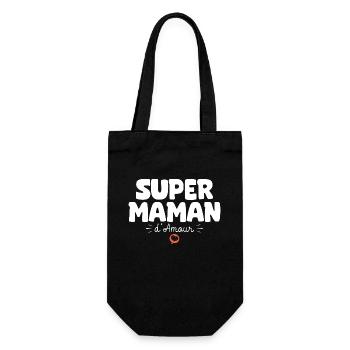 Maman drôle Fête des mères Super maman d'amour - Sac à bouteille - noir - Devant
