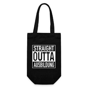 Straight OUTTA Ausbildung - Geschenkbeutel für Flaschen - Schwarz - Vorne