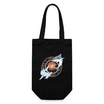 Hammerhead Great White Shark Hawaiian - Gift Bag for Bottles - black - Front