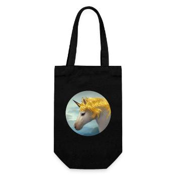 Licorne dorée enchantée - Sac à bouteille - noir - Devant