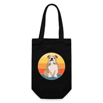 Bulldog Dog Breed Vintage Retro Sunset - Gift Bag for Bottles - black - Front