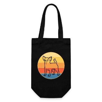 Mignon Chihuahua Dog Breed Vintage Retro Sunset - Sac à bouteille - noir - Devant