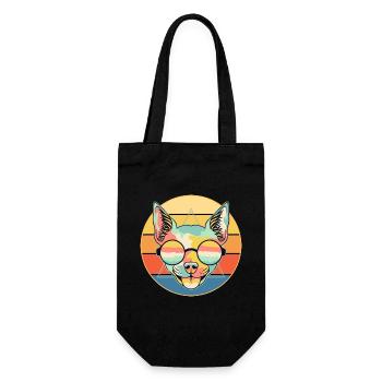 Mignon Chihuahua Dog Breed Vintage Retro Sunset - Sac à bouteille - noir - Devant