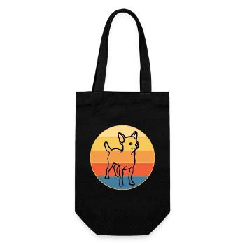 Mignon Chihuahua Dog Breed Vintage Retro Sunset - Sac à bouteille - noir - Devant