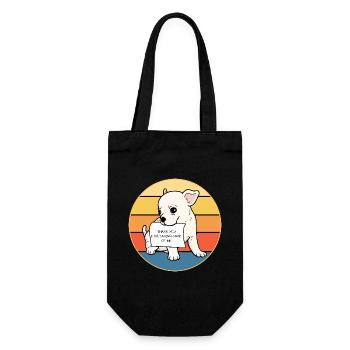 Mignon Chihuahua Dog Breed Vintage Retro Sunset - Sac à bouteille - noir - Devant