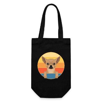 Mignon Chihuahua Dog Breed Vintage Retro Sunset - Sac à bouteille - noir - Devant