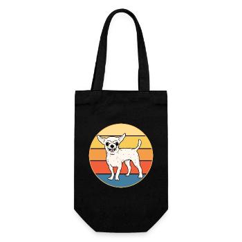 Mignon Chihuahua Dog Breed Vintage Retro Sunset - Sac à bouteille - noir - Devant