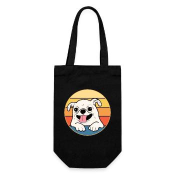 Cute Chihuahua Dog Breed Vintage Retro Sunset - Gift Bag for Bottles - black - Front