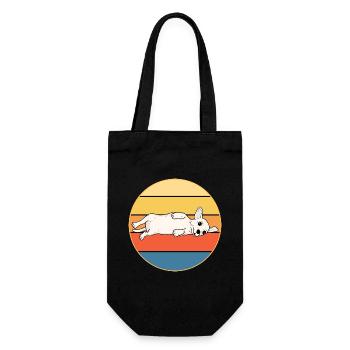 Cute Chihuahua Dog Breed Vintage Retro Sunset - Gift Bag for Bottles - black - Front