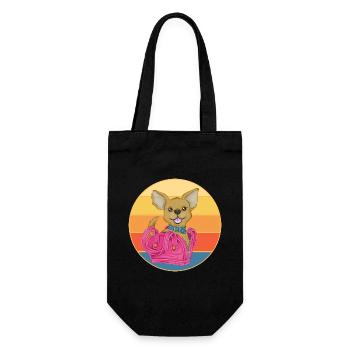 Mignon Chihuahua Dog Breed Vintage Retro Sunset - Sac à bouteille - noir - Devant