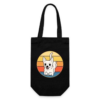 Mignon Chihuahua Dog Breed Vintage Retro Sunset - Sac à bouteille - noir - Devant