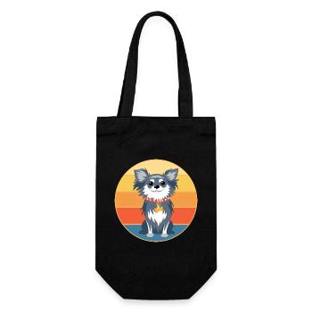 Mignon Chihuahua Dog Breed Vintage Retro Sunset - Sac à bouteille - noir - Devant