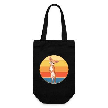 Mignon Chihuahua Dog Breed Vintage Retro Sunset - Sac à bouteille - noir - Devant