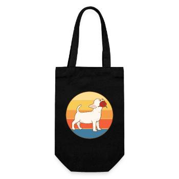 Nette Chihuahua Hunderasse Vintage Retro Sonnenuntergang - Geschenkbeutel für Flaschen - Schwarz - Vorne