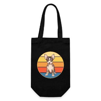 Mignon Chihuahua Dog Breed Vintage Retro Sunset - Sac à bouteille - noir - Devant