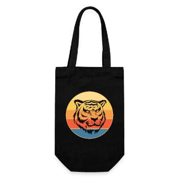 Tiger Big Cat Vintage Retro Sunset - Sac à bouteille - noir - Devant