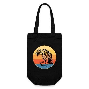 Tiger Big Cat Vintage Retro Sunset - Sac à bouteille - noir - Devant