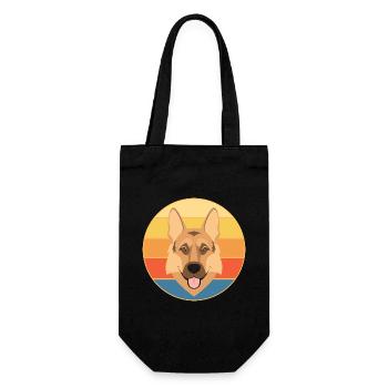German Shepherd Dog Breed Vintage Retro Sunset - Gift Bag for Bottles - black - Front