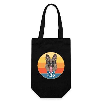Berger Allemand Race Vintage Rétro Coucher de Soleil - Sac à bouteille - noir - Devant