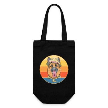Berger Allemand Race Vintage Rétro Coucher de Soleil - Sac à bouteille - noir - Devant