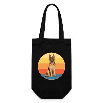 German Shepherd Dog Breed Vintage Retro Sunset - Gift Bag for Bottles - black - Front