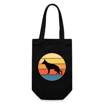 German Shepherd Dog Breed Vintage Retro Sunset - Gift Bag for Bottles - black - Front