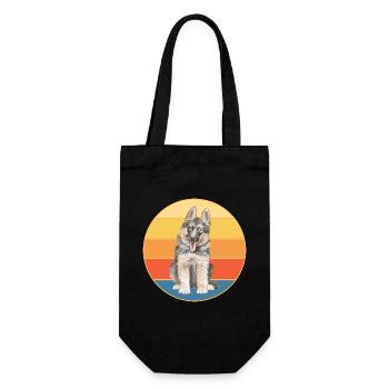German Shepherd Dog Breed Vintage Retro Sunset - Gift Bag for Bottles - black - Front