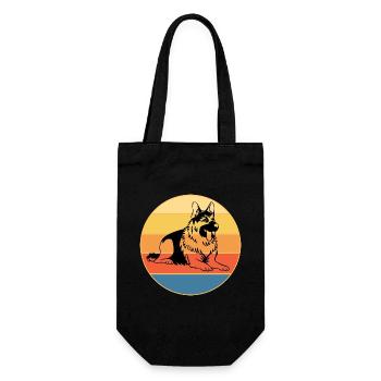 German Shepherd Dog Breed Vintage Retro Sunset - Gift Bag for Bottles - black - Front