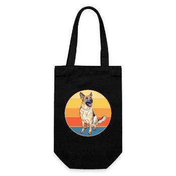 German Shepherd Dog Breed Vintage Retro Sunset - Gift Bag for Bottles - black - Front