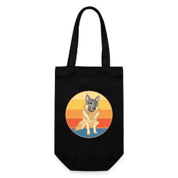 German Shepherd Dog Breed Vintage Retro Sunset - Gift Bag for Bottles - black - Front