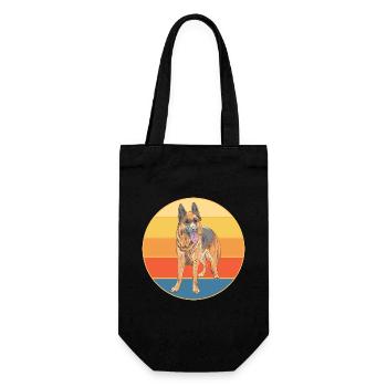 German Shepherd Dog Breed Vintage Retro Sunset - Gift Bag for Bottles - black - Front