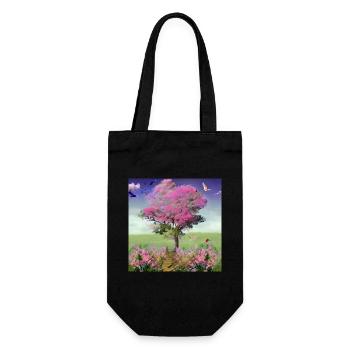 Aquarelle Arbre Magie de la Nature Fleurs Sauvages Prairie - Sac à bouteille - noir - Devant