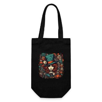 Hatter woman with red hair - Gift Bag for Bottles - black - Front