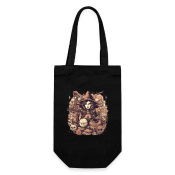Gloomy beautiful witch with hat and skull - Gift Bag for Bottles - black - Front
