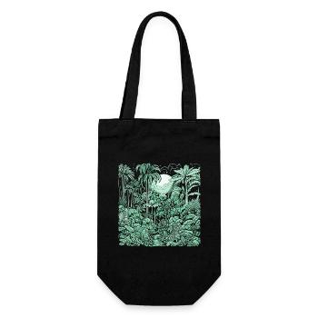 Jungle Motiv Hellgrün - Geschenkbeutel für Flaschen - Schwarz - Vorne