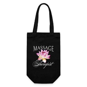Massage Therapist Physiotherapist Lotus Flower - Gift Bag for Bottles - black - Front
